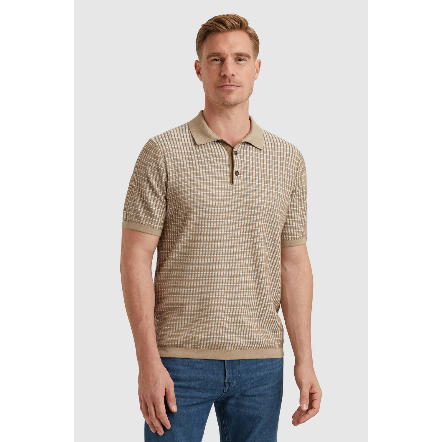Vanguard Korte mouw katoen modal polo Beige Heren