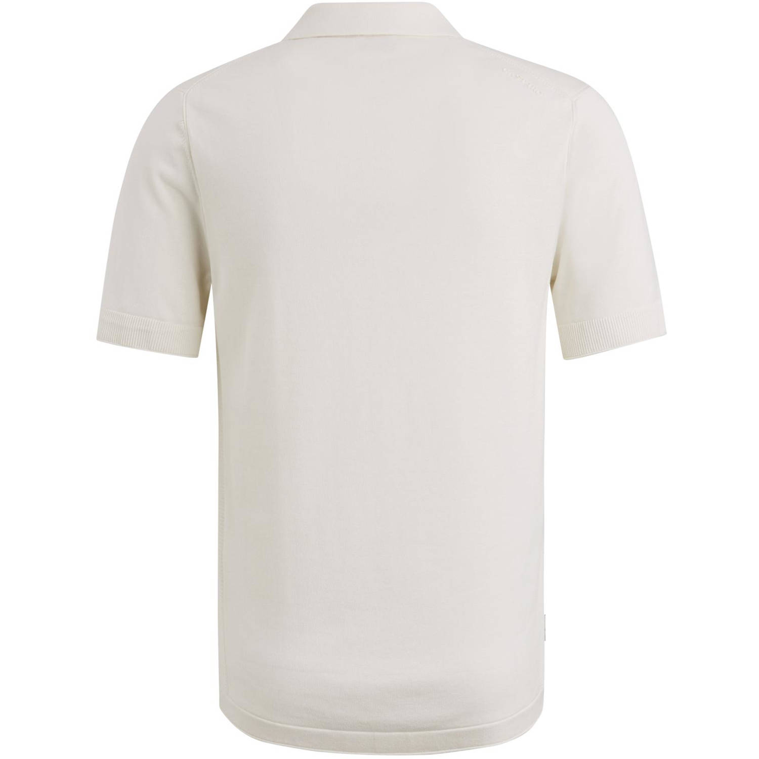 Cast Iron regular polo fijn gebreid ecru