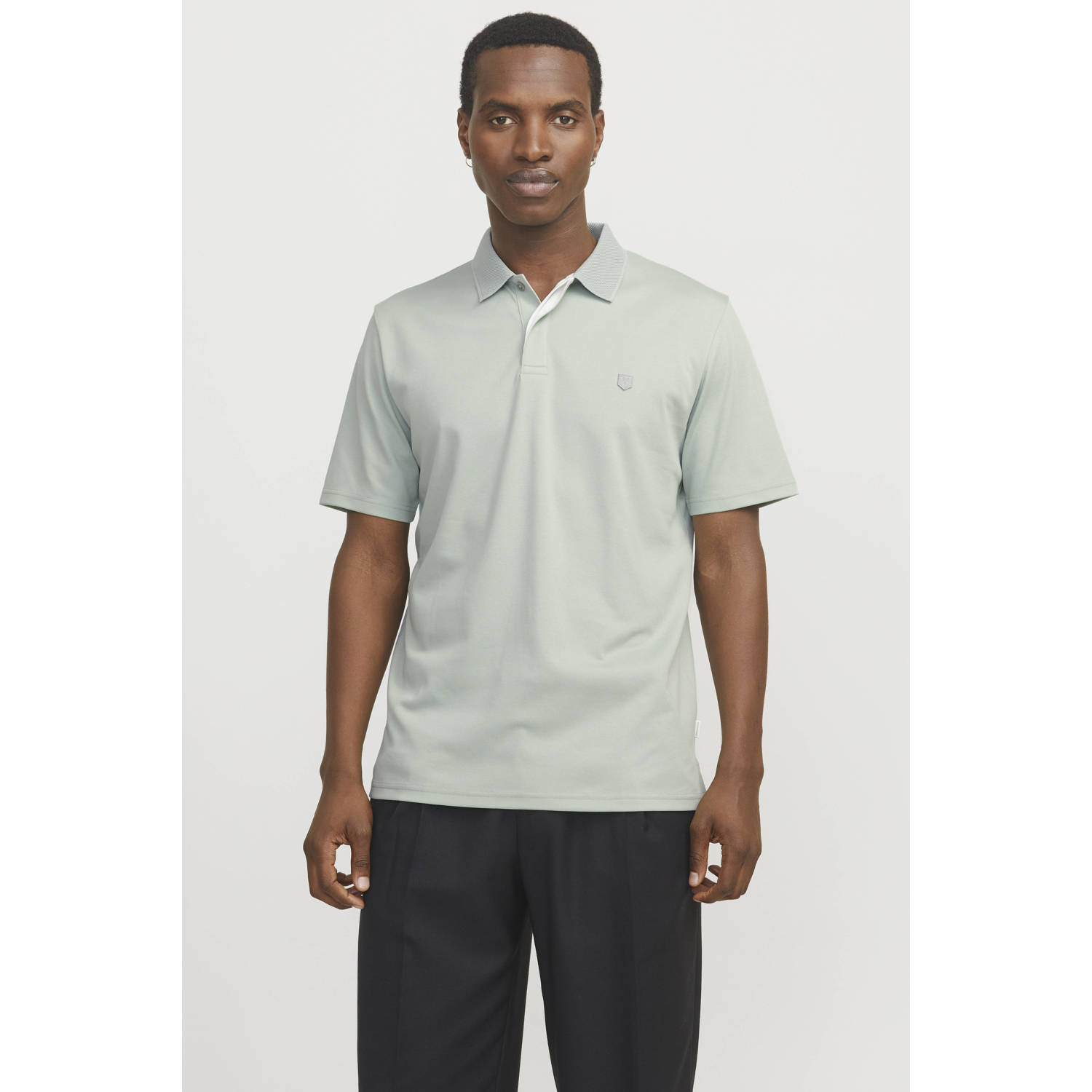 Jack & jones Rodney Polo Shirt Aqua Gray Green Heren
