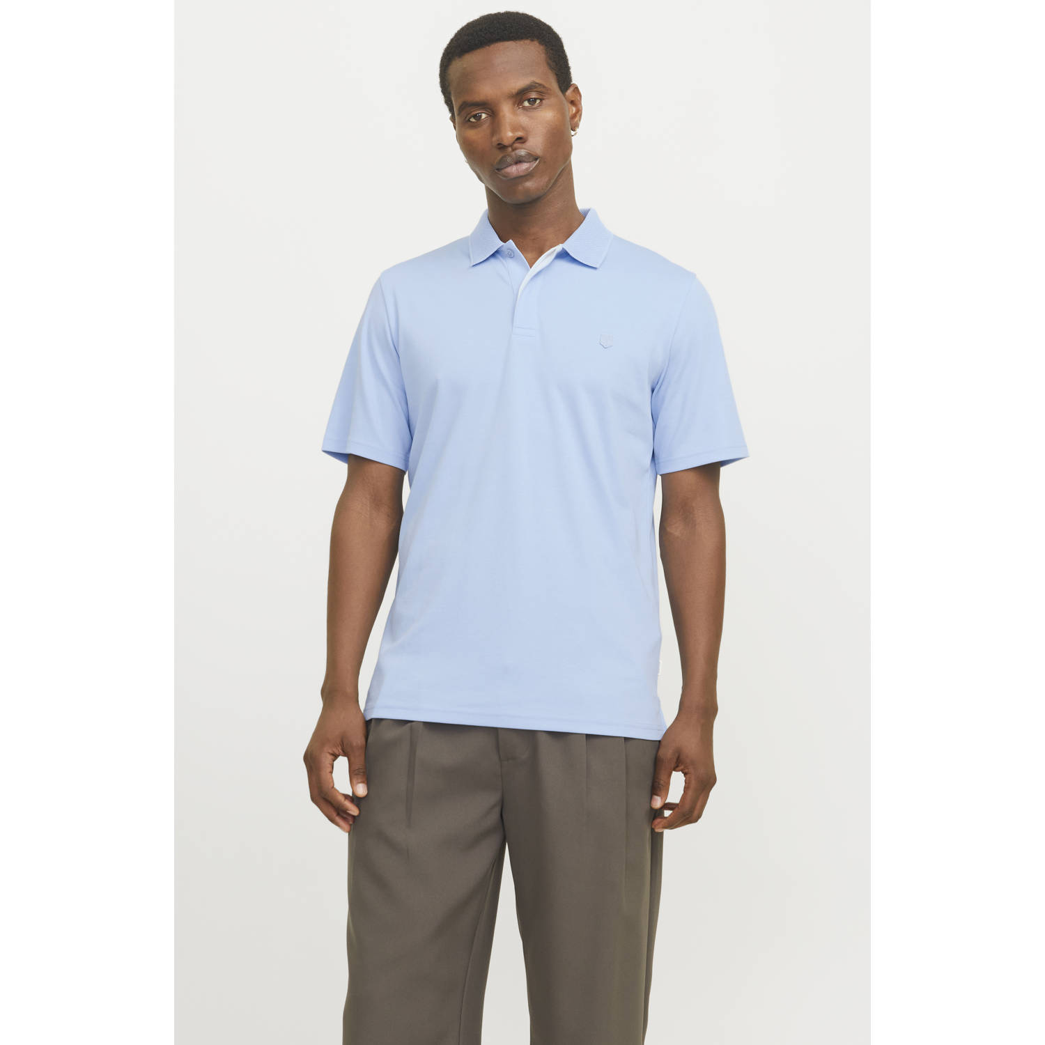 Jack & jones Chambray Blue Polo Shirt Rodney Blue Heren