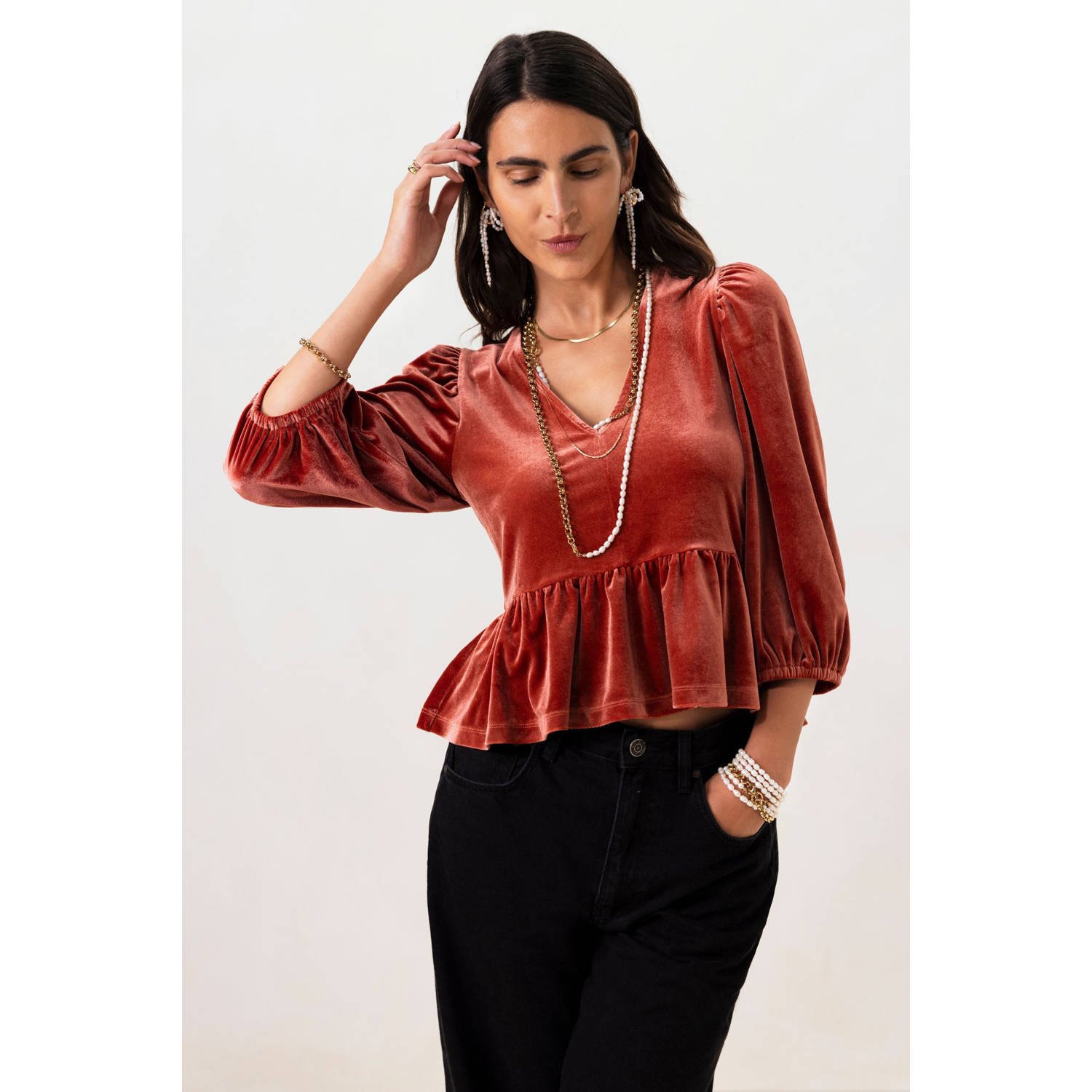 Sissy-Boy velours top rood