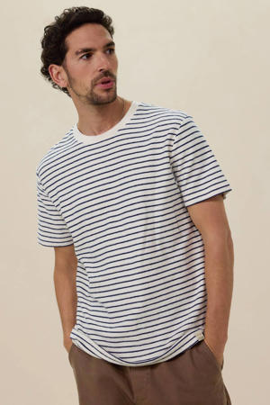 regular gestreepte T-shirt blauw