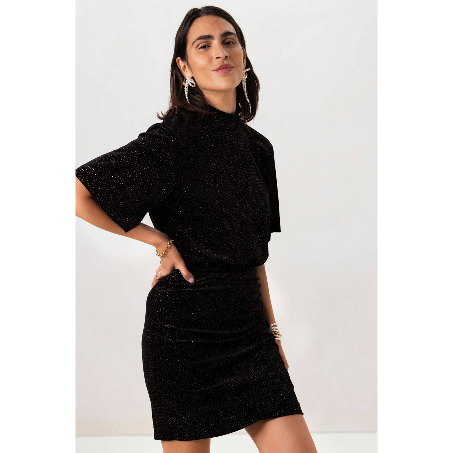 Sissy-Boy korte jurk met glitter zwart
