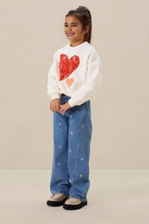wide leg jeans medium blue denim