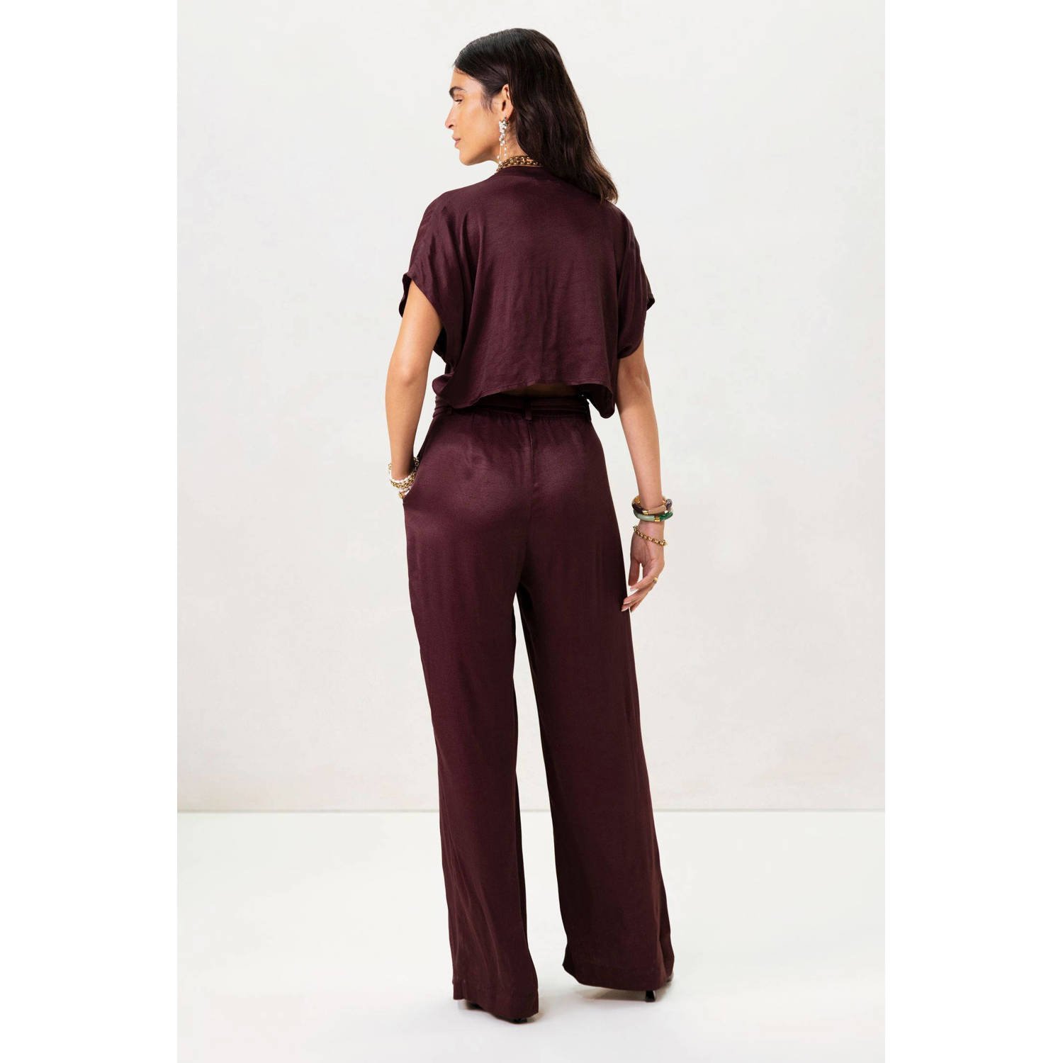 Sissy-Boy donkerbruin wide leg jumpsuit