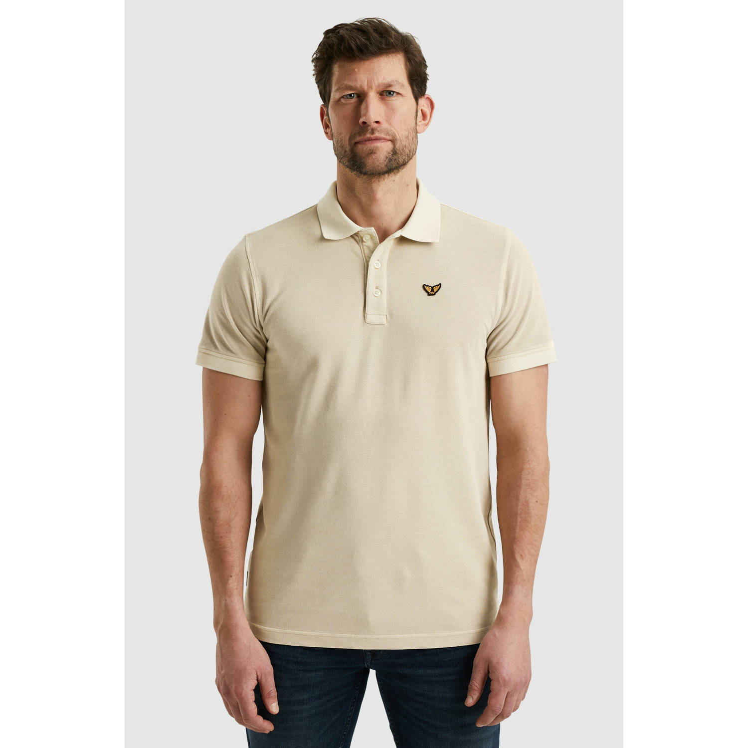 PME LEGEND Heren Polo's & T-shirts Pique Garment Dye Beige