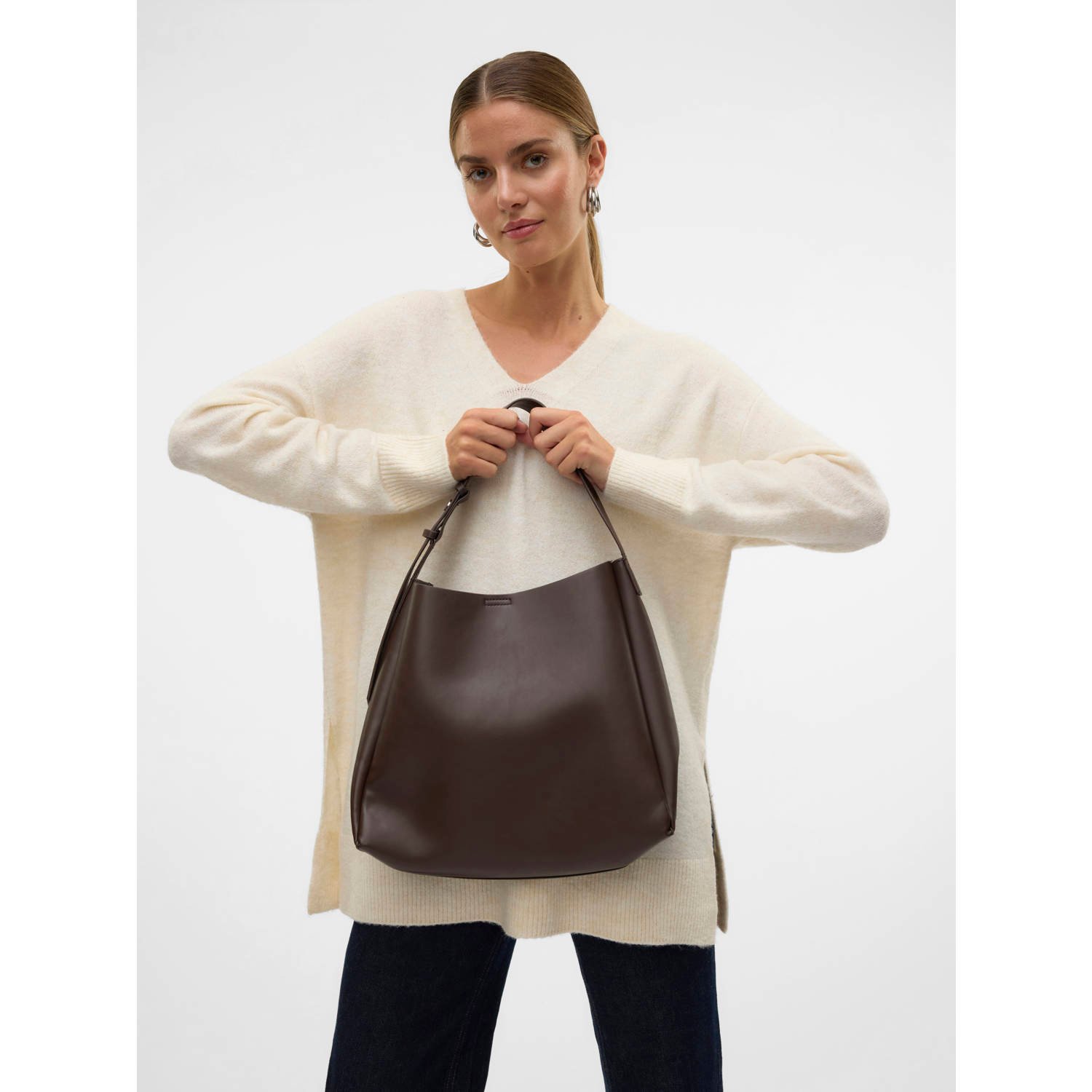 VERO MODA shopper VMLANE donkerbruin