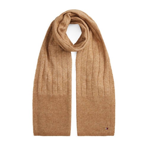Tommy Hilfiger sjaal TH Flag camel afbeelding