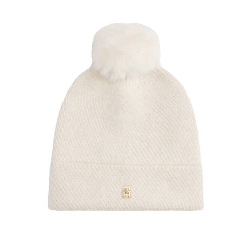 Tommy Hilfiger muts TH Pom Pom ecru afbeelding
