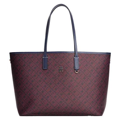 Tommy Hilfiger shopper TH Monoplay donkerblauw/bordeauxrood afbeelding