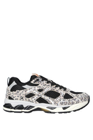sneakers zwart/beige/panter
