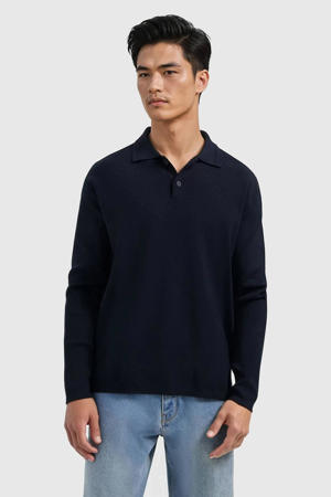 trui fijn gebreid donkerblauw