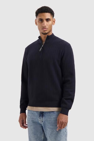 trui gebreid donkerblauw