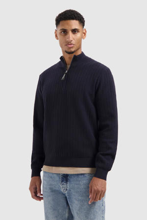 trui gebreid donkerblauw