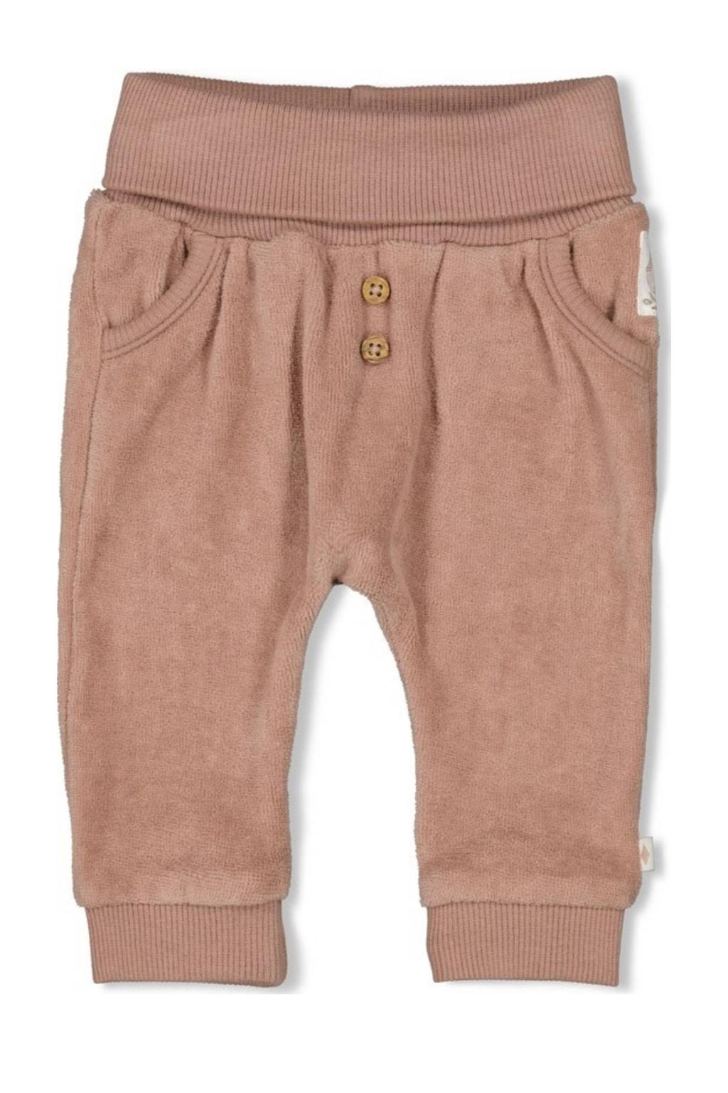 Bruine jongens en meisjes Feetje casual broek Fall Favorites van fluweel met regular fit, regular waist en effen