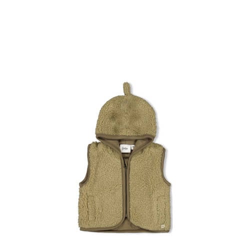 Feetje teddy bodywarmer Rawrsome olijfgroen afbeelding