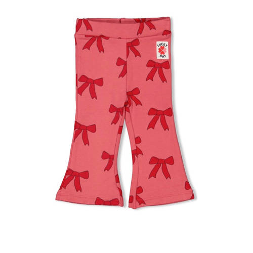Feetje flared broek Queen of Hearts roze/rood afbeelding