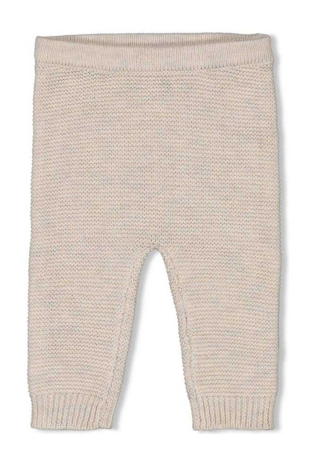 Beige Feetje regular babybroek The Knits van katoen met effen