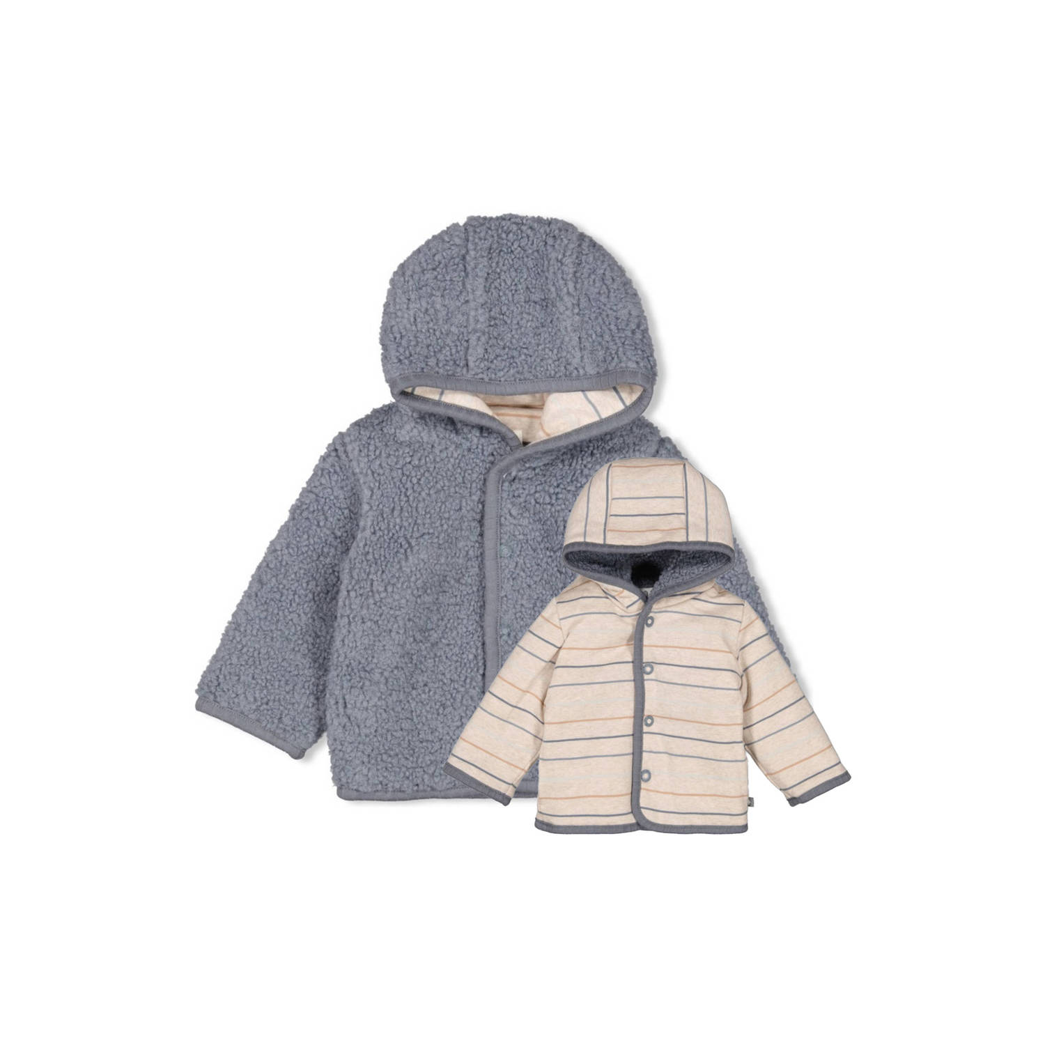 Feetje teddy reversible jas winter blauw