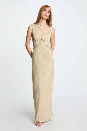 maxi jurk met glitter goud