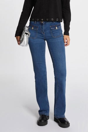 flared jeans dark blue denim
