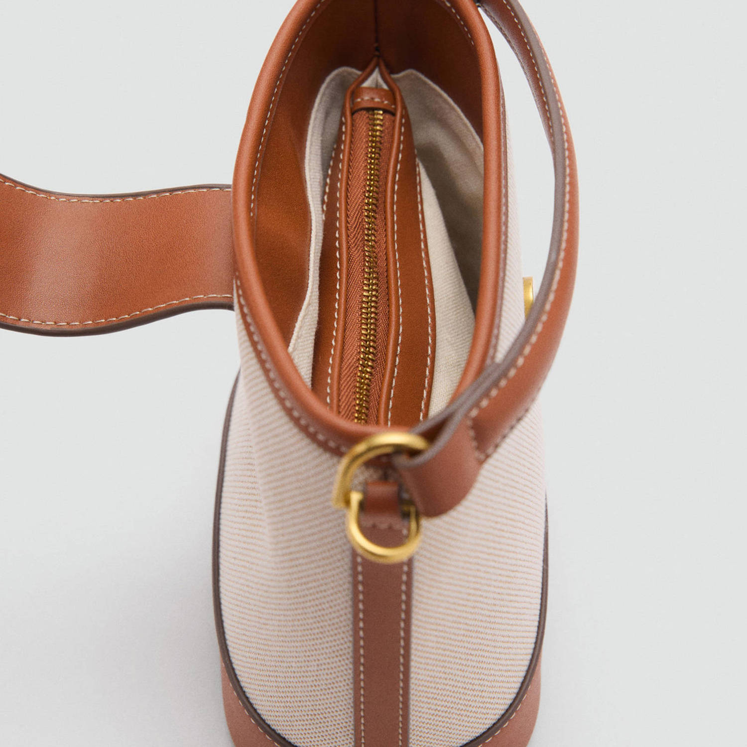 Mango crossbody tas beige bruin