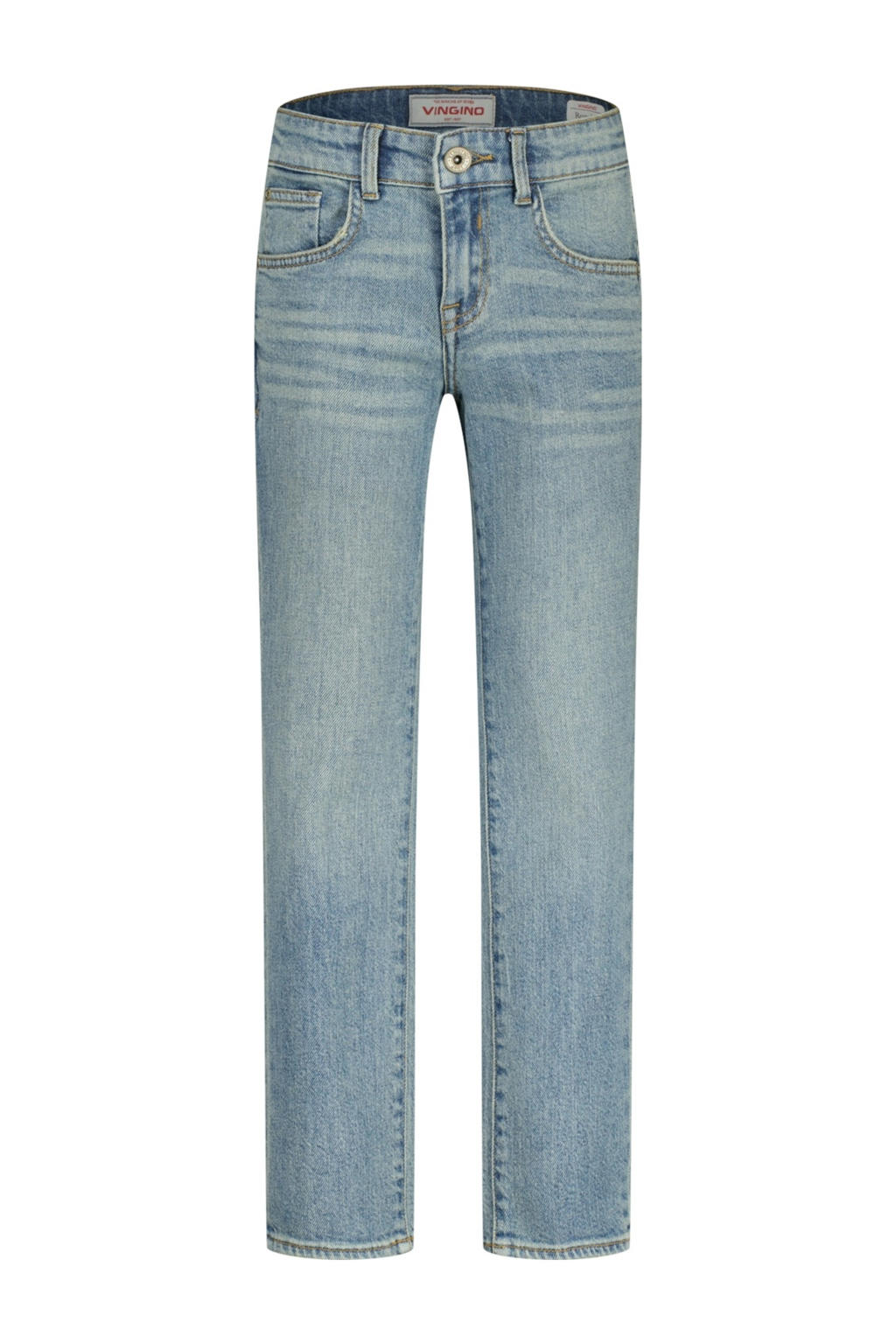 Light blue denim jongens Vingino regular waist regular fit jeans van denim met effen
