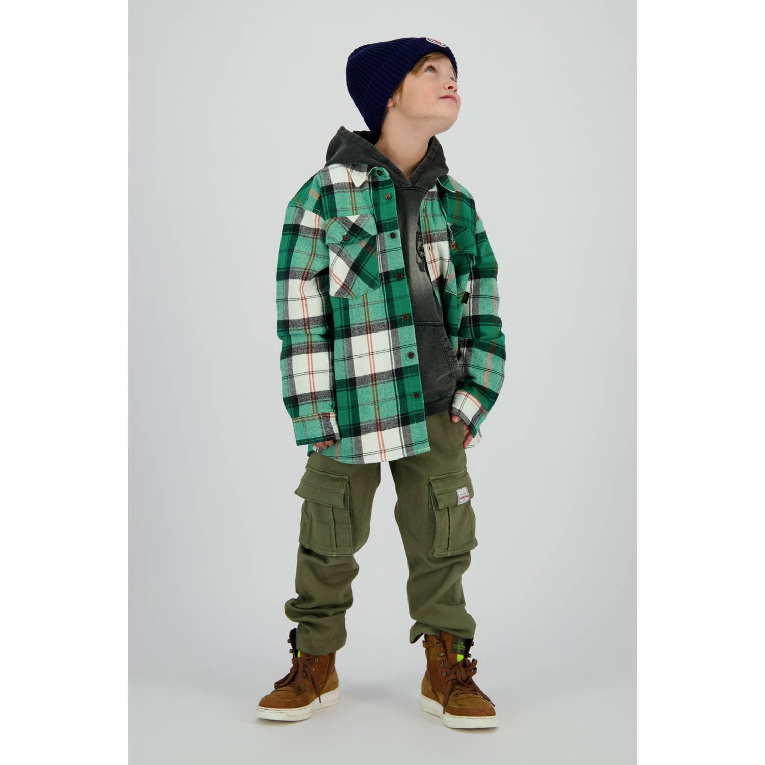 Vingino denim loose casual broek groen