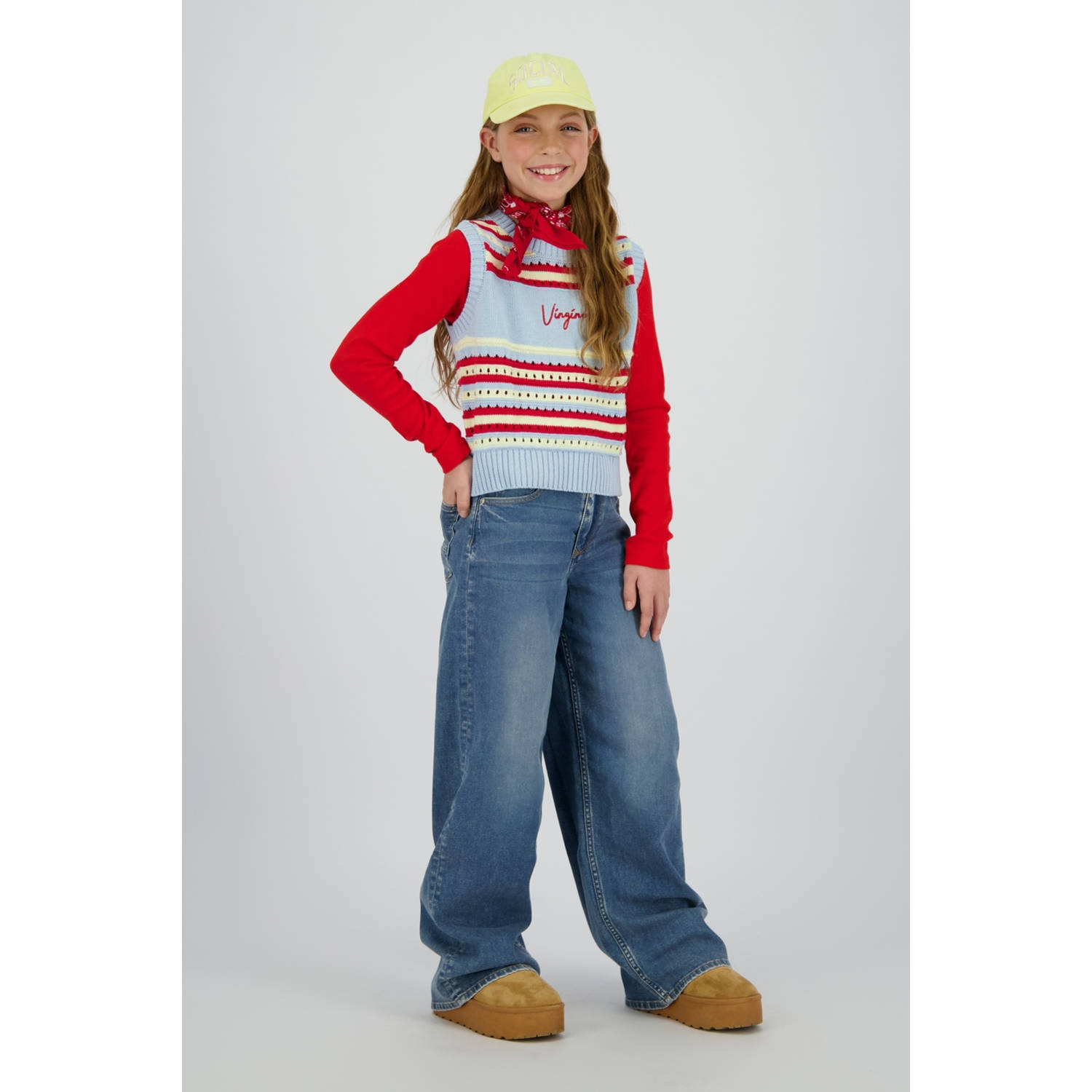 Vingino wide leg jeans medium blue denim