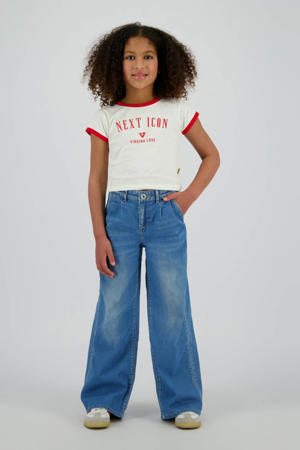 wide leg jeans medium blue denim