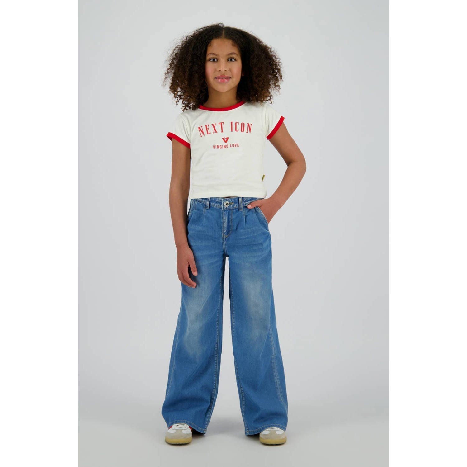 Vingino wide leg jeans medium blue denim