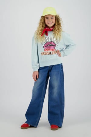 wide leg jeans dark blue denim