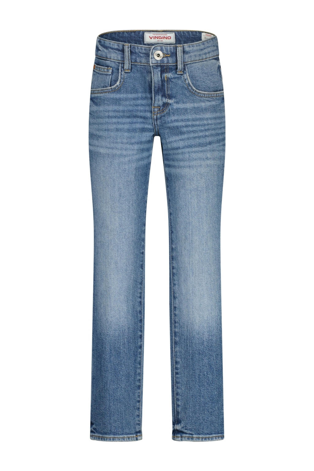 Medium blue denim jongens Vingino regular waist regular fit jeans van denim met effen