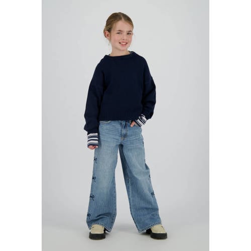 Vingino wide leg jeans medium blue denim afbeelding