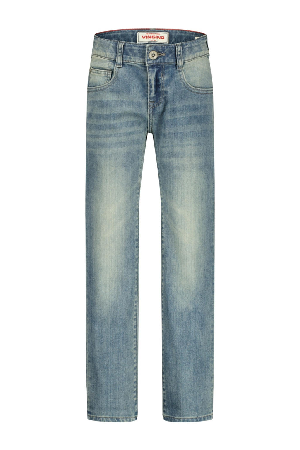 Medium blue denim jongens Vingino loose fit jeans van denim met regular waist en effen