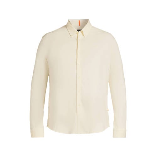 BOSS casual overhemd lichtgeel afbeelding