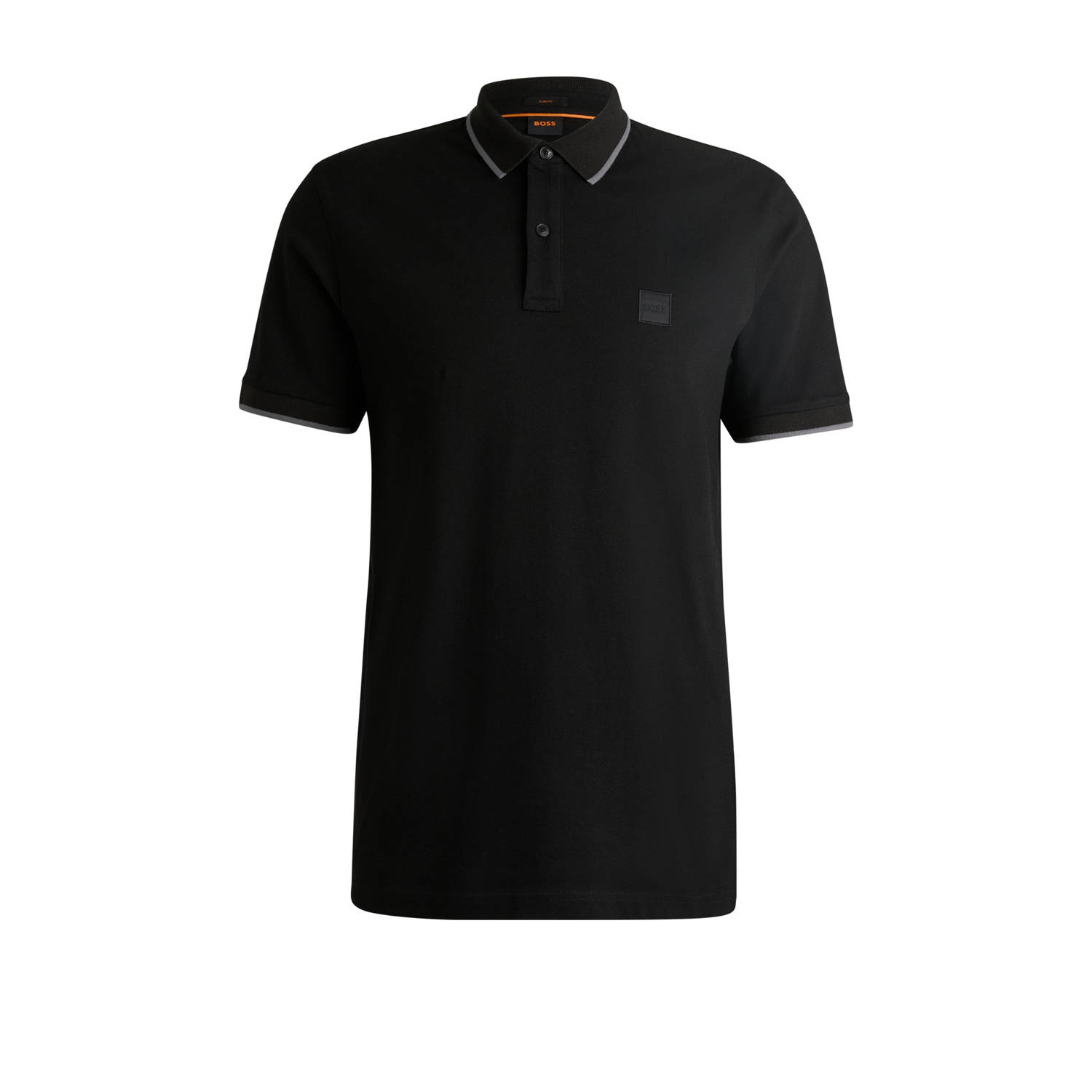 BOSS slim polo zwart