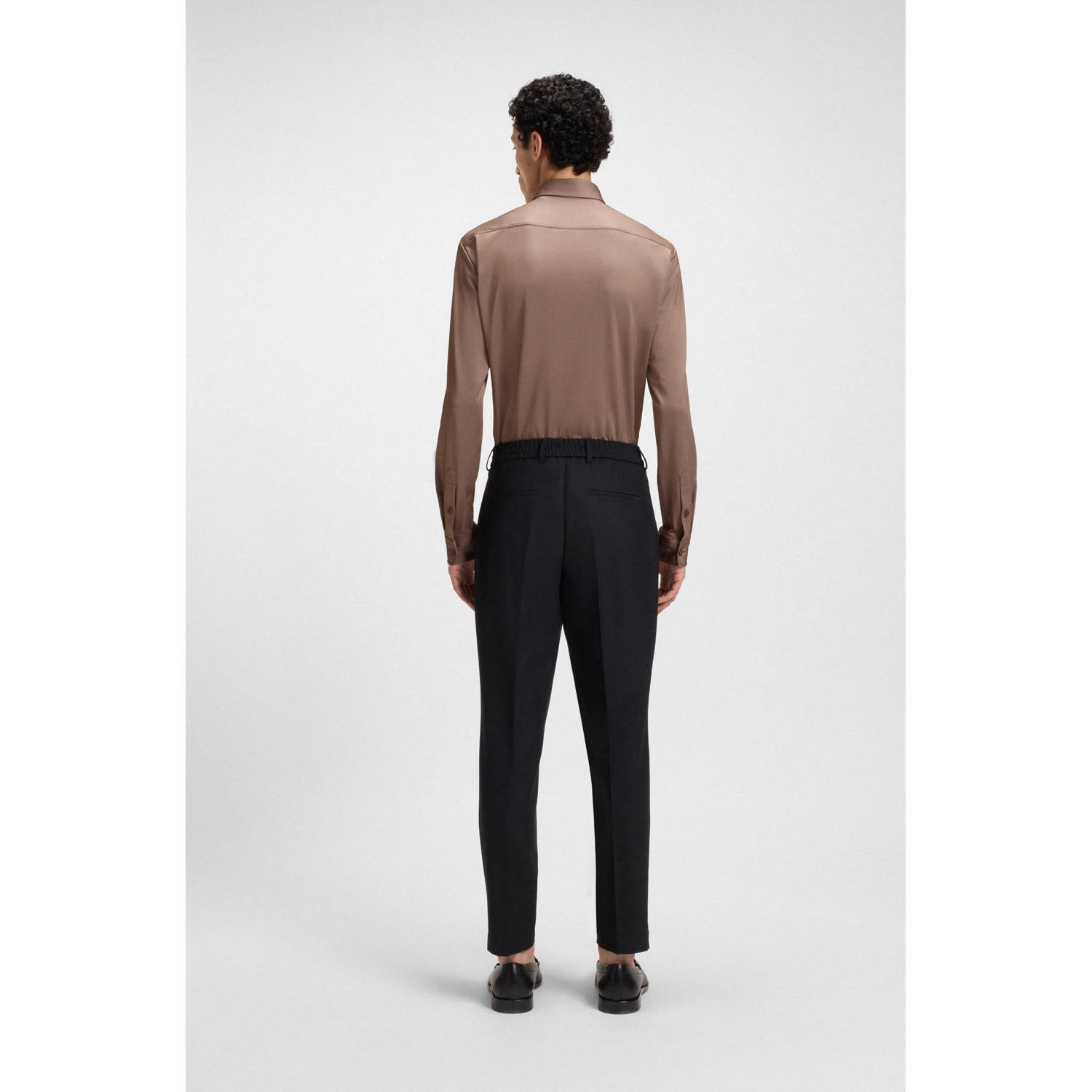 BOSS casual overhemd bruin