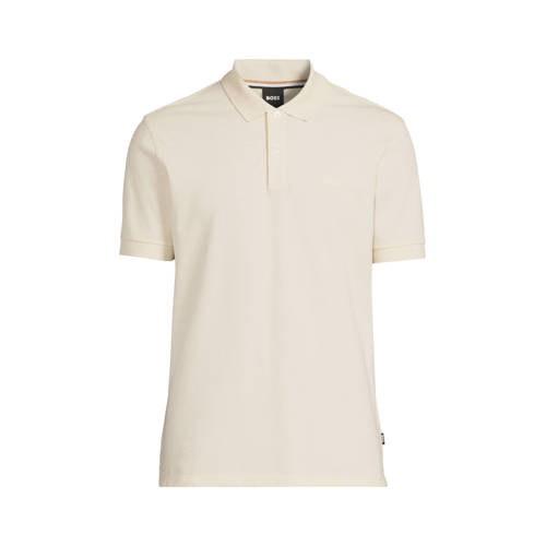 BOSS slim polo PALLAS ecru afbeelding