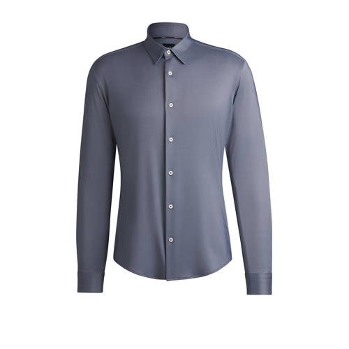 BOSS casual overhemd grijsblauw afbeelding