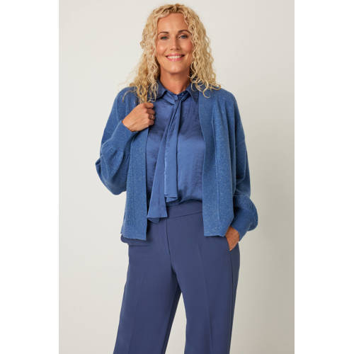 gardeur vest blauw fijn gebreid afbeelding