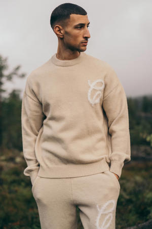 trui fijn gebreid beige