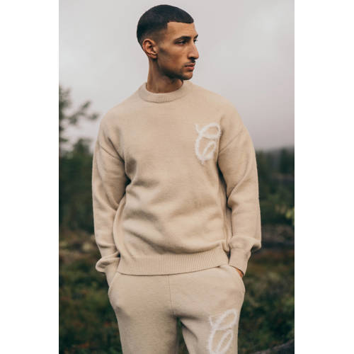 Croyez trui fijn gebreid beige afbeelding