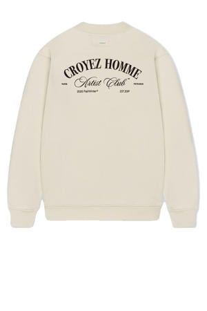 sweater met backprint ecru