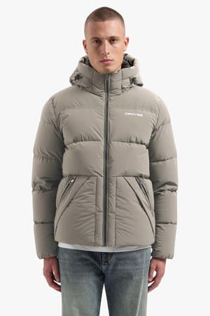 gewatteerde jas beige
