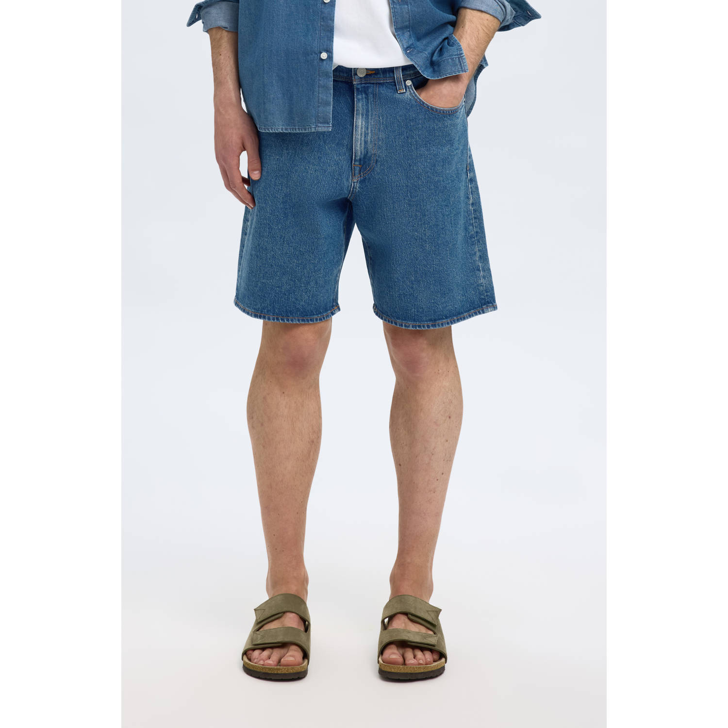 SELECTED HOMME denim regular short SLHREG ALEX blauw