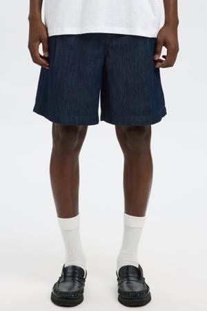 denim loose short dark blue denim