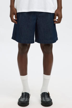 denim loose short dark blue denim
