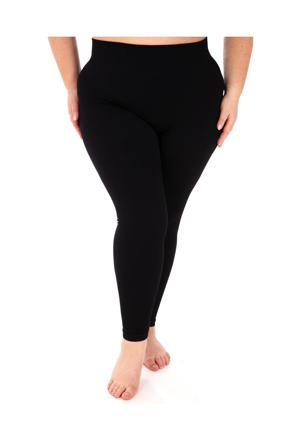 Zwarte dames Pamela Mann fleece legging van polyester met skinny fit, high waist en effen