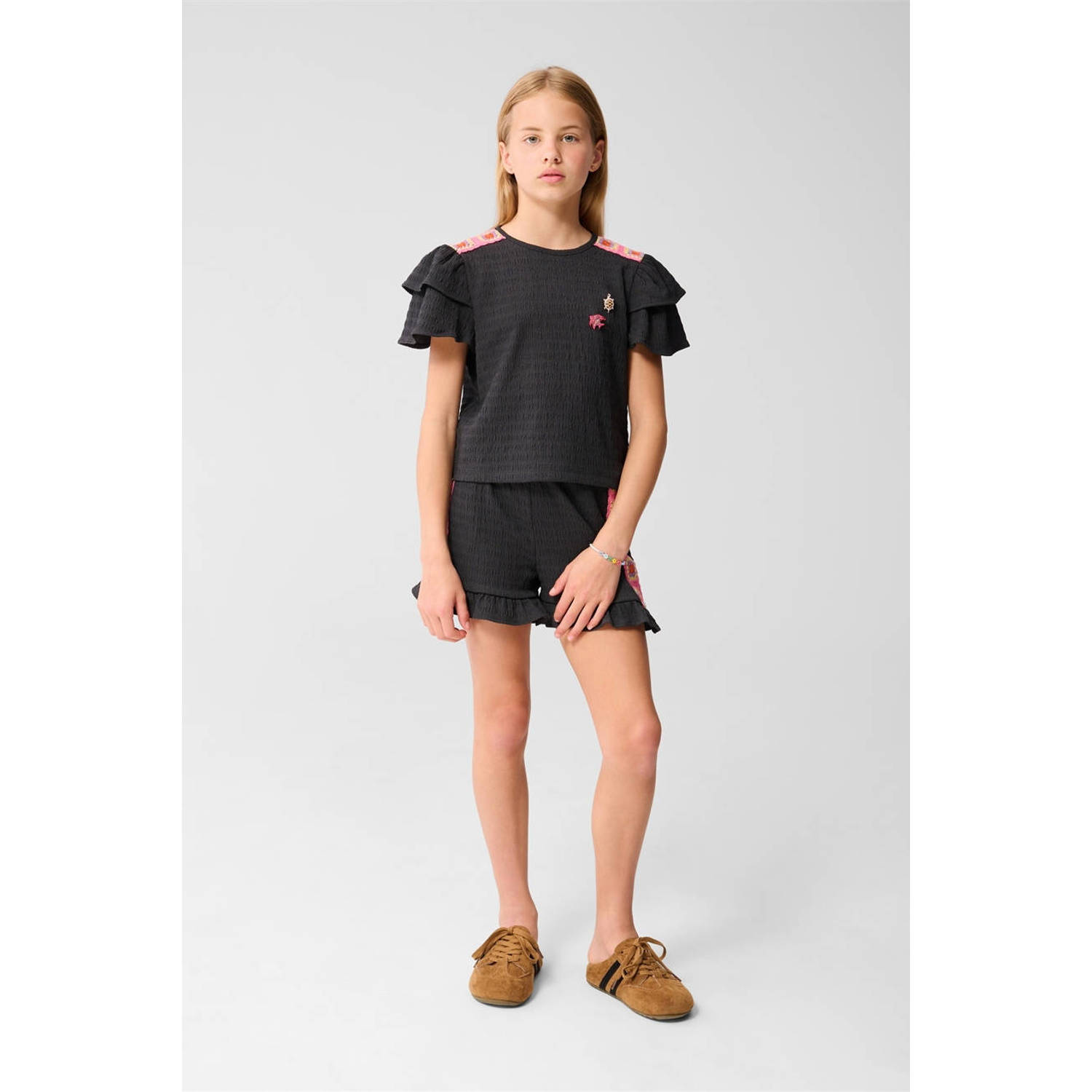 Shoeby T-shirt antraciet crochet